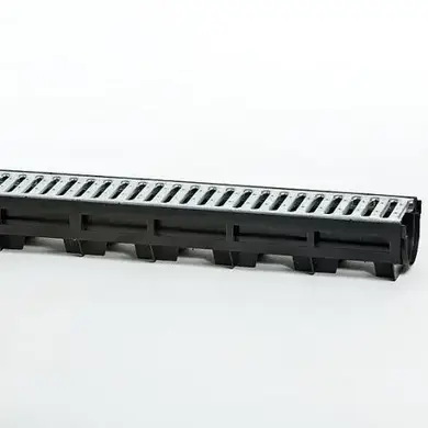 Жолоб HUARATON TOP Х (119 х 89 х 1000) PР-PЕ (чорний), з оцинкованою решіткою щілинною (SW 9мм), кл. CAR TRAFFIC, 1м.п.