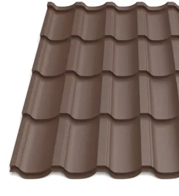 Металочерепиця Будсервіс "Модерн 35" Pladur wrinkle mat Thyssen krupp 0.50 mm RAL 8017 Коричневий