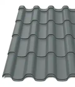 Металлочерепица Tile "Премиум плюс" матполиэстер Arcelor Nippon 0.43 mm RAL 7024 Серый