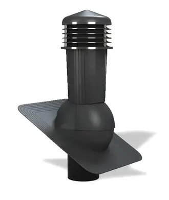 Вентиляционный выход с отводом конденсата для битумной черепицы Wirplast WiroVent STANDARD PLUS K80 Ø125/500 мм антрацит