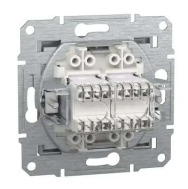 Розетка Schneider Electric комп. подвійна RJ-45 внутр. "ASFORA" без рамки алюминий (С2) 