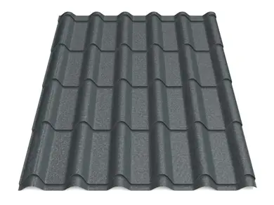 Металлочерепица Будсервис "Ретро Премиум" Relief iceCrystal mat Thyssen krupp 0.50 mm RAL 7016 Серый