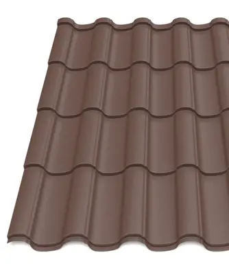 Металлочерепица Tile "Элегант 25" матполиэстер U.S.Steel 0.50 mm RAL 8017 Коричневый