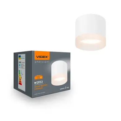 Світильник Videx під лампу GX53 накладний Білий (VL-SPF25A-W)