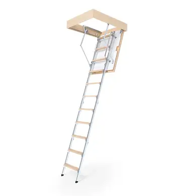 Чердачная лестница Bukwood Luxe Metal Mini 4-секционный Н265см 100х70 см