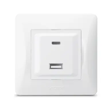 Розетка Videx Binera USB-A + USB-C PD20W біла (VF-BNCHRUC20-W)