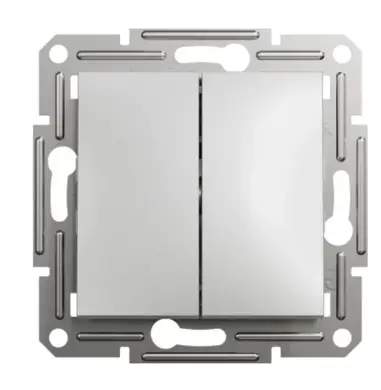 Вимикач Schneider Electric 2-кл. внутр. прохідний "ASFORA" без рамки алюміній (C1) 