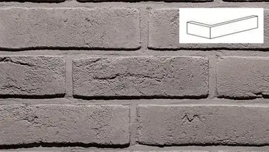 Кутові елементи Loft Brick Бельгійська цегла 05 Сірий 222/100 x 71х15 мм