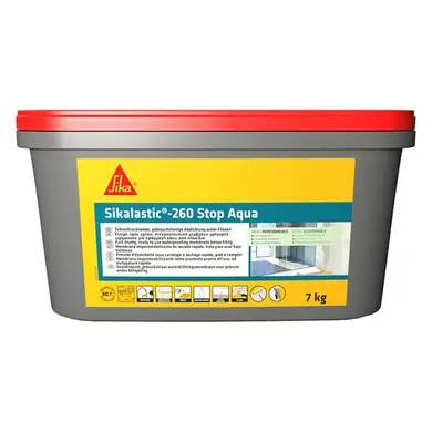Гидроизоляция быстротвердеющая готовая акриловая под плитку Sika Sikalastic - 260 Stop Aqua 7 кг
