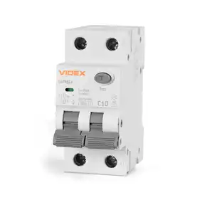 Диференційний автомат Videx Resist АС 2Р 30мА 6кА 10А (VF-RS6-DA2AC10)