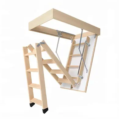 Горищні сходи Bukwood COMPACT Standard дерев'яні 3-секційні Н280см 130х60 см