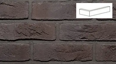 Угловые элементы Loft Brick Бельгийский кирпич 04 Коричневый с подпалом 222/100 x 71х15 мм