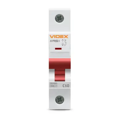 Автоматический выключатель Videx Resist RS4 1Р 10А С 4,5кА
