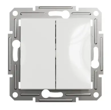 Выключатель Schneider Electric 2-кл. внутр. проходной "ASFORA" без рамки белый 