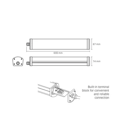 LED светильник IP65 линейный Videx 24W 0,6М 4000K (VLE-BNW-24064)
