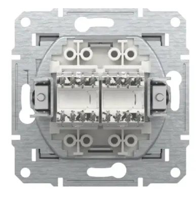 Розетка Schneider Electric комп. подвійна RJ-45 внутр. "ASFORA" без рамки алюминий (С2) 