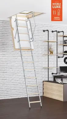Горищні сходи Bukwood Double Luxe Metal Standard 3-секційні Н280см 110х90 см