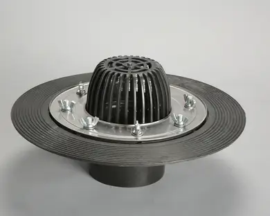 Кровельная воронка с листоприемником и фланцем из стали SGT DN75, DN110/100
