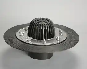 Кровельная воронка с листоприемником и фланцем из стали SGT DN75, DN110/100