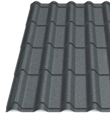 Металочерепиця Будсервіс "Ретро Преміум" Relief iceCrystal mat Thyssen krupp 0.50 mm RAL 7016 Графіт