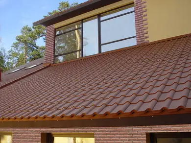 Металлочерепица GOOD ROOF RETRO Roof 350/15,матполиэстер 0,50мм Италия/Бельгия/Польша Zn225 RAL 3005 Вишневий