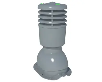 Вентиляційний вихід Krono-Plast KBFO Ø125 для металочерепиці  ізольований сірий