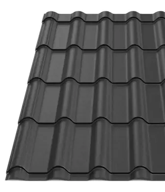 Металлочерепица Tile "Ретро плюс" матполиэстер U.S.Steel 0.50 mm RAL 9005 Чёрный