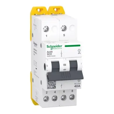 Переключатель Schneider Electric I-0-II с общим выходом сверху 2п 40 A, 400/415 В iSSW Acti9