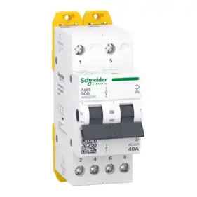 Переключатель Schneider Electric I-0-II с общим выходом сверху 2п 40 A, 400/415 В iSSW Acti9