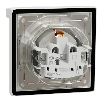Розетка Schneider Electric 1-я З/К внутр. с крышкой и шторками IP44 "ASFORA белая (C2) 