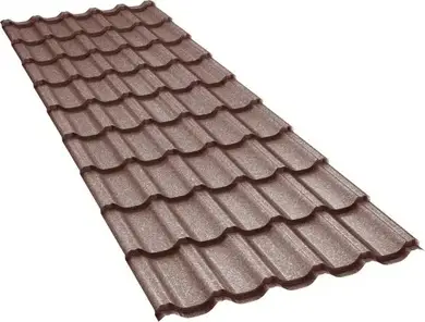 Металлочерепица GOOD ROOF MAXI Roof 350/20,матполиэстер 0,43-0,45мм Украина Zn 100 RAL 8017 Коричневый