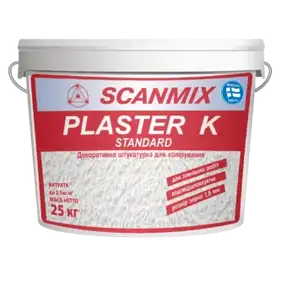 Штукатурка декоративна баранчик SCANMIX PLASTER K  Standart, зерно 1,5 мм 25 кг