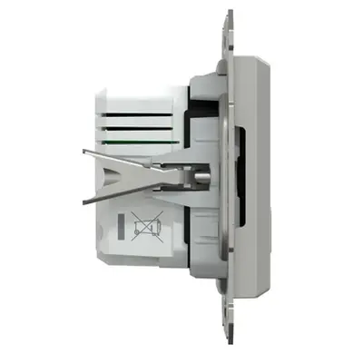 Розетка Schneider Electric 2-я USB внутр. А+С, 21Вт "ASFORA"  алюминий 