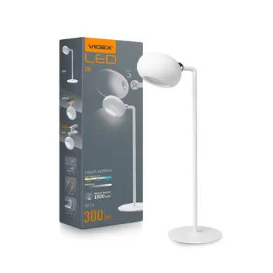 LED лампа настiльна Videx з акумулятором 3W 3000-5500K Біла (VLE-TF18W)
