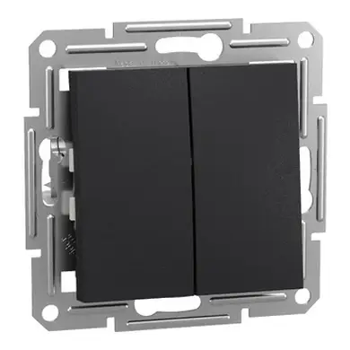 Выключатель Schneider Electric 2-кл. внутр. проходной "ASFORA" без рамки антрацит (C2) 