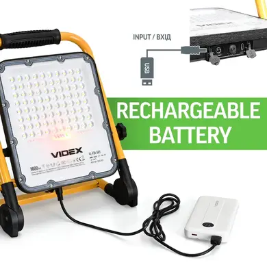 LED прожектор аккумуляторный PREMIUM Videx F2A 50W 5000K (VL-F2A-505)