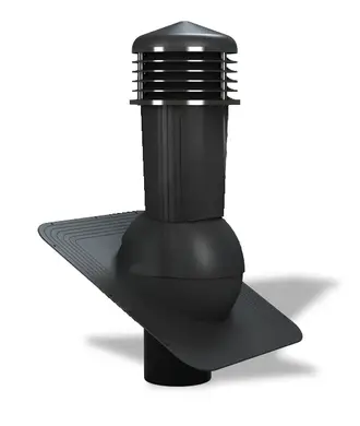 Вентиляционный выход с отводом конденсата для битумной черепицы Wirplast WiroVent STANDARD PLUS K80 Ø125/500 мм графит