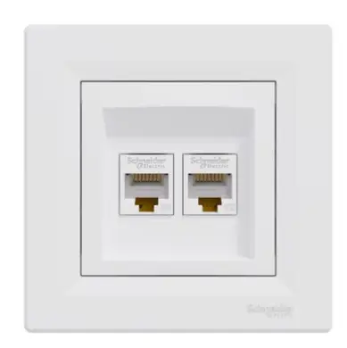 Розетка Schneider Electric комп. двойная RJ-45 внутр. "ASFORA" белая (C1) 