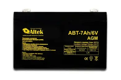 Акумулятор Altek ABT-7Ah/6V AGM