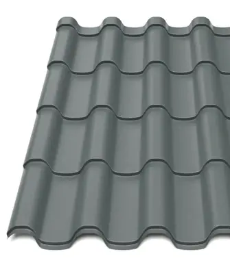 Металлочерепица Tile "Премиум плюс" матполиэстер SeAH 0.45 mm RAL 7024 Серый