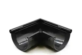 Кут ринви зовнішній RainWay система 90/75, 90° RAL 9005 Чорний