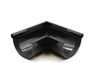 Кут ринви зовнішній RainWay система 90/75, 90° RAL 9005 Чорний