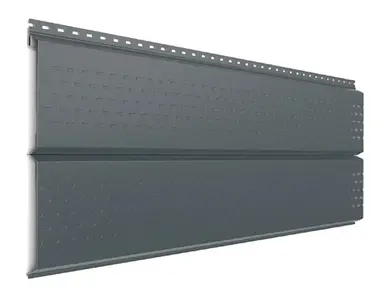 Фасадная панель Tile "Перфорация" полиэстер Arcelor Nippon 0,39мм RAL 7016 Графит