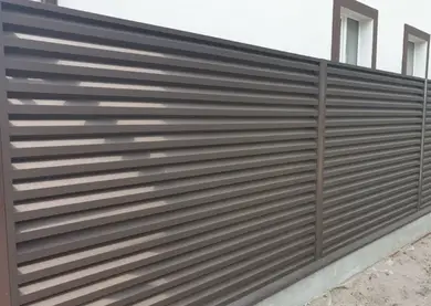 Паркан Жалюзі LVKS Optima 124/110мм Словаччина U.S.Steel 0,45 РЕ RAL 8017