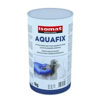Ультрабыстротвердеющий цементный раствор для закупорки протеканий Isomat AQUAFIX 1 кг, серый