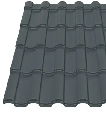 Металлочерепица Будсервис "Венера 15" Pladur wrinkle mat Thyssen krupp 0.50 mm RAL 7016 Графит