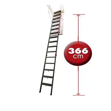 Чердачная лестница Fakro LМР металлическая 3-секционная H366см 86x144см