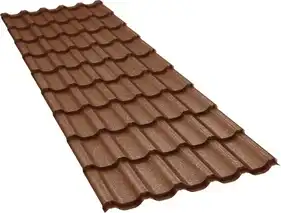 Металочерепиця GOOD ROOF RETRO Roof 350/15,поліестер 0,43-0,45мм Україна Zn100 RAL 8004 Теракот