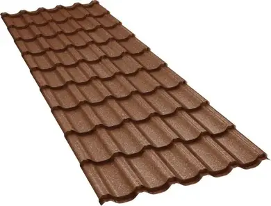 Металочерепиця GOOD ROOF RETRO Roof 350/15,поліестер 0,43-0,45мм Україна Zn100 RAL 8004 Теракот