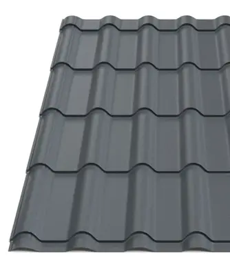 Металочерепиця Tilе "Ретро плюс" матполіестер Voestalpine 0.50 mm RAL 7016 Графіт